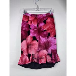 Grace Dane Lewis Crushed Velvet Floral Pink Flounce Skirt Romance Fairycore 4